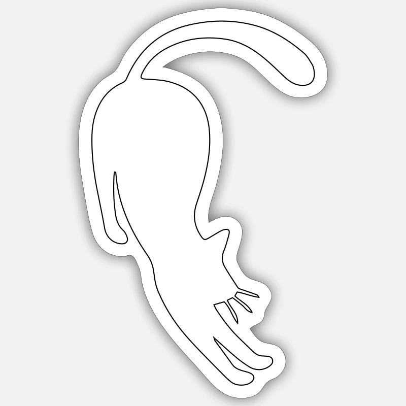 chat - Sticker taille S (10 x 10 cm) - blanc mat