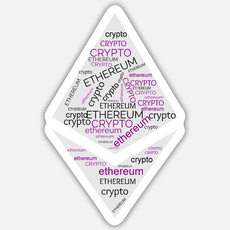 Ethereum Design Logo Krypto - Sticker Größe S (10 x 10 cm) - Mattweiß