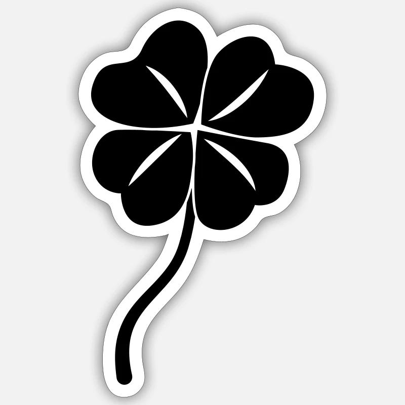 Cloverleaf luck - Sticker size S (10 x 10 cm) - white matte