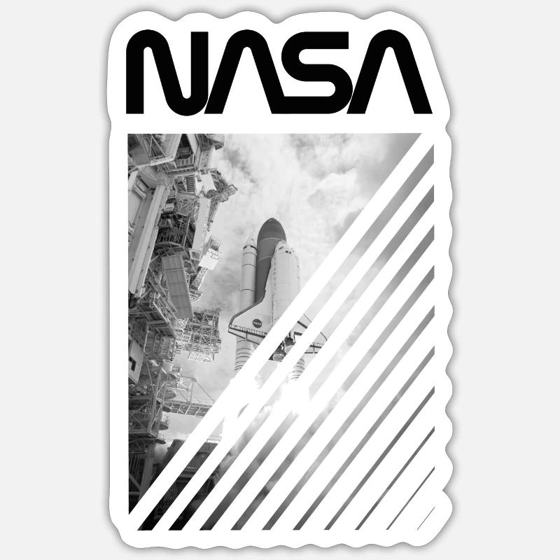 NASA Navette Spatiale 6 - Sticker størrelse S (10 x 10 cm) - mat hvid