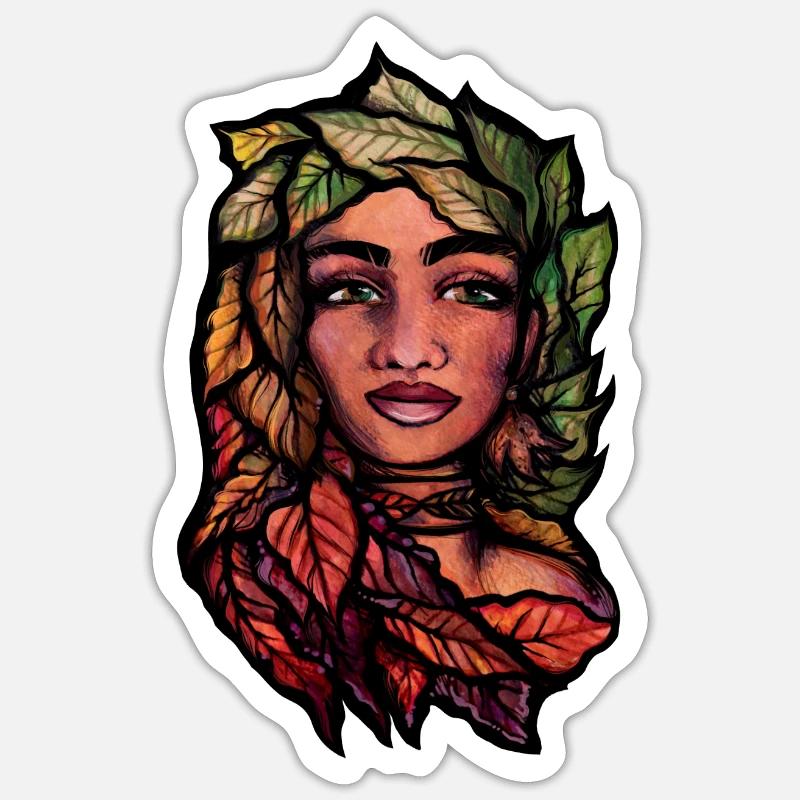 Beech Tree Goddess - Sticker size S (10 x 10 cm) - white matte