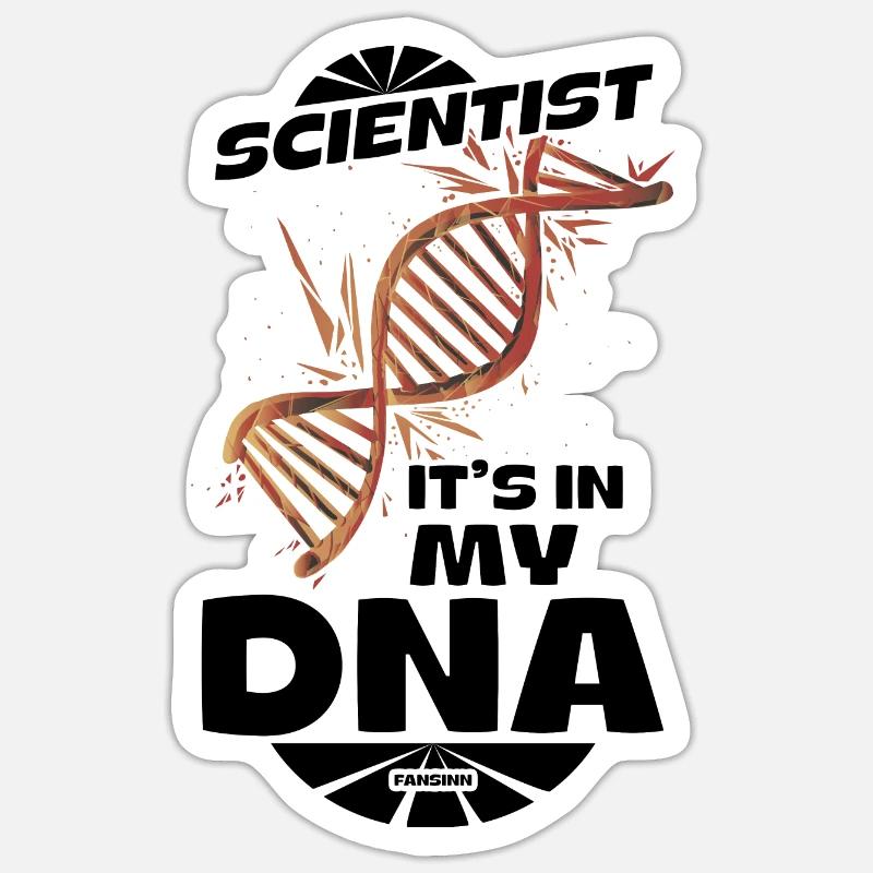 Scientifique C’est dans mon ADN - Sticker taille S (10 x 10 cm) - blanc mat