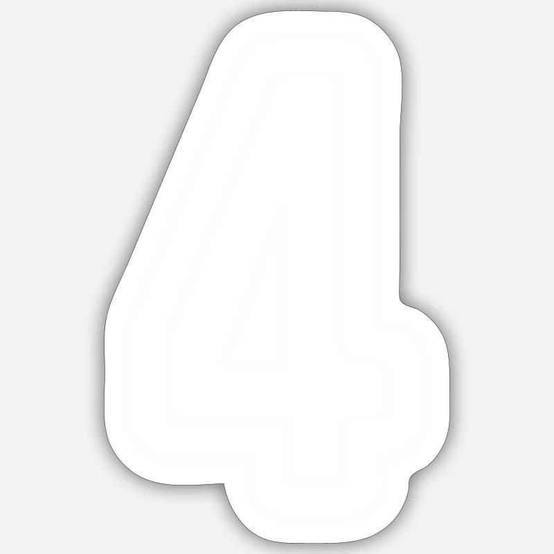 Symbole à 4 chiffres - Sticker taille S (10 x 10 cm) - blanc mat