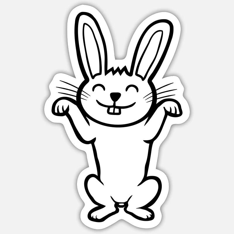 Standing happy - Sticker size S (10 x 10 cm) - white matte