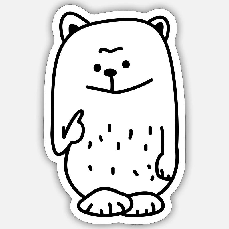 Bear funny - Sticker size S (10 x 10 cm) - white matte