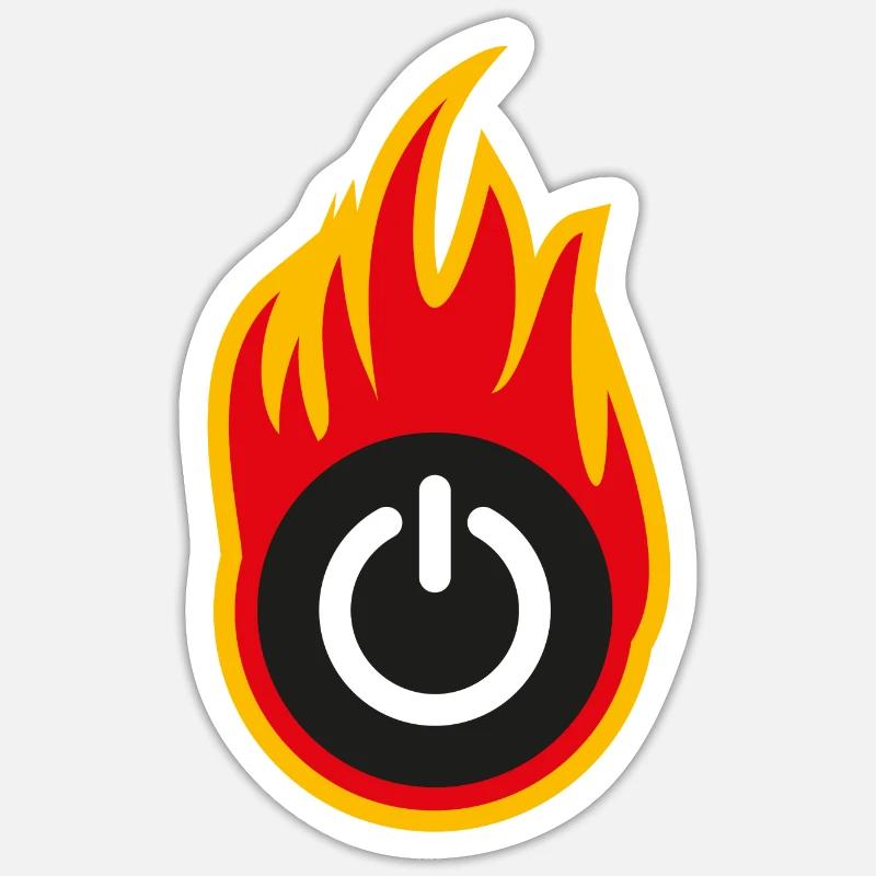 bouton d’alimentation - Sticker taille S (10 x 10 cm) - blanc mat