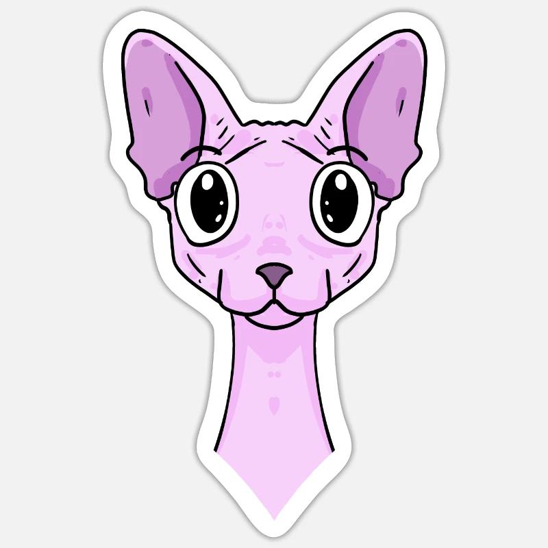 Sphynx Head Cat Cat Owner - Sticker size S (10 x 10 cm) - white matte
