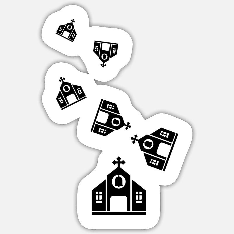 Kirche glaube Sticker Größe S (10 x 10 cm)