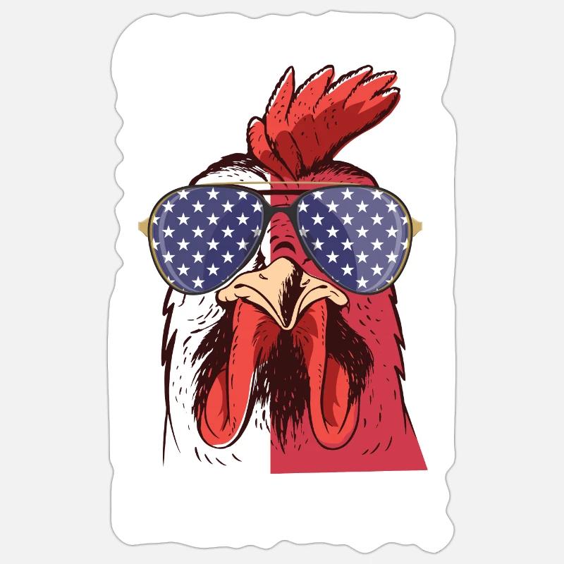 Hühnerflüsterer Chuchoteur de poulet - Sticker taille S (10 x 10 cm) - blanc mat