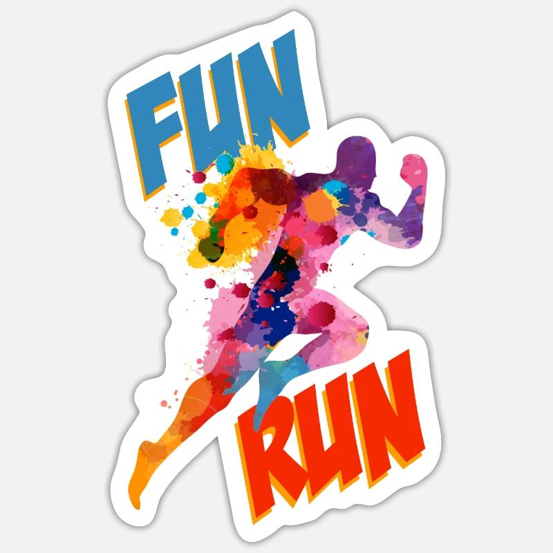 Fun Run Athletics Sprinter - Sticker size S (10 x 10 cm) - white matte
