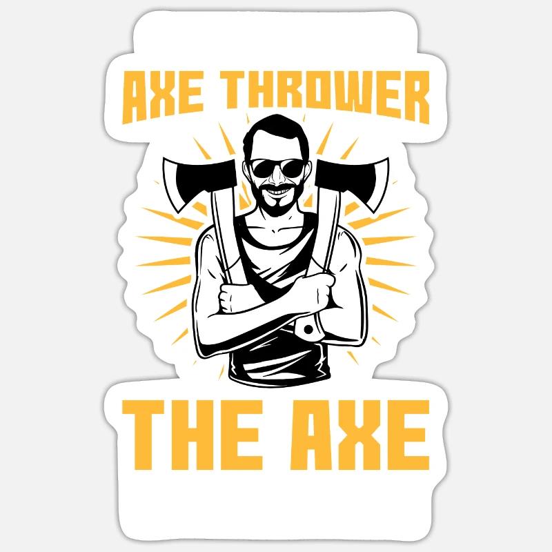 Axt werfen Wurfaxt Doppelaxt Axtwerfer Sticker Größe S (10 x 10 cm)