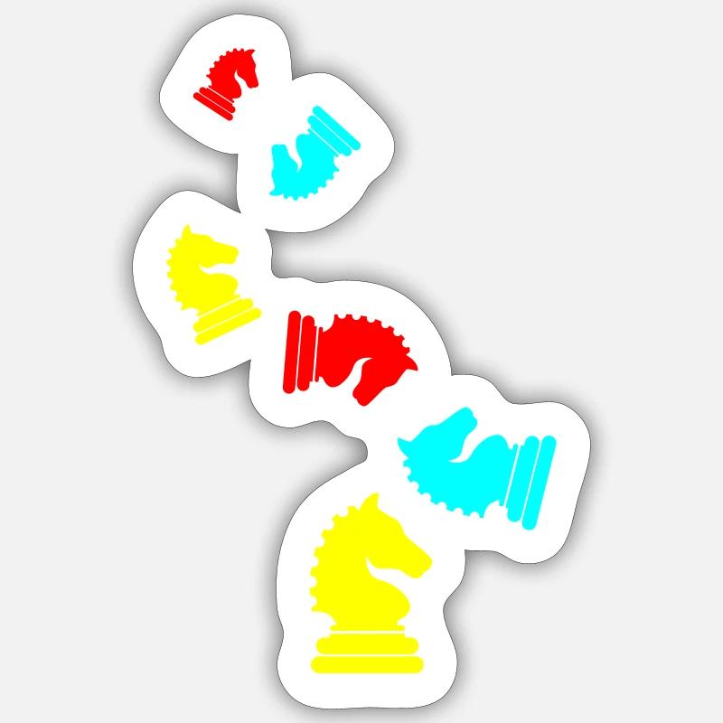 Pièce d’échecs de cheval - Sticker taille S (10 x 10 cm) - blanc mat