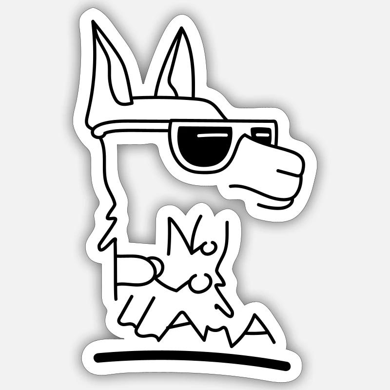 Lama -Prob Lama - Sticker size S (10 x 10 cm) - white matte