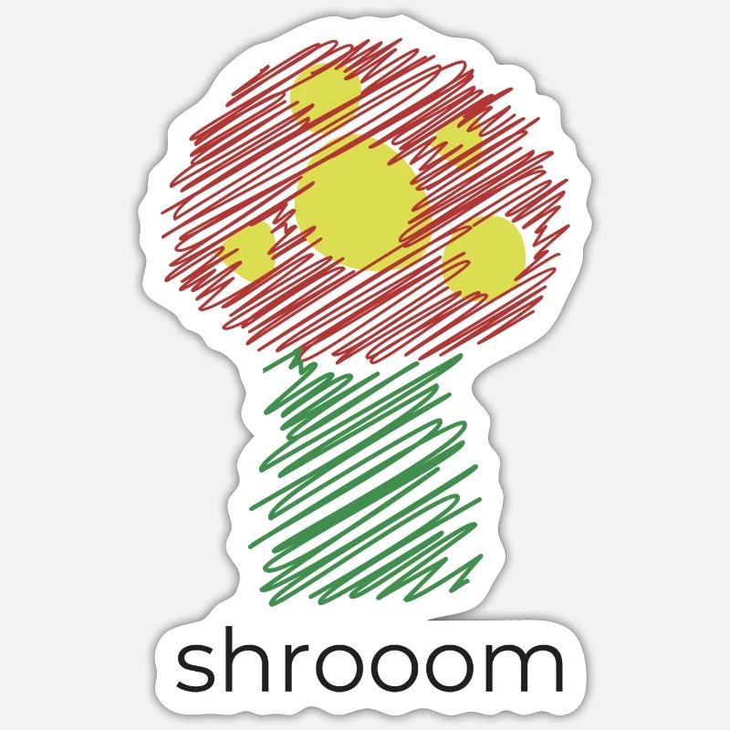 shrooom - Sticker Größe S (10 x 10 cm) - Mattweiß