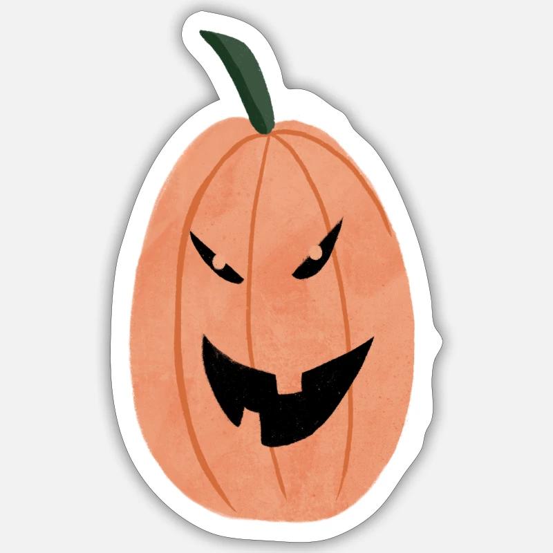 Citrouille d’Halloween Jack O’Lantern - Sticker taille S (10 x 10 cm) - blanc mat