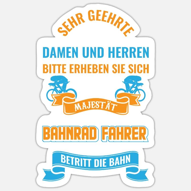 Bahnrad Bahnradfahrer Sprüche Geschenk - Sticker Größe S (10 x 10 cm) - Mattweiß