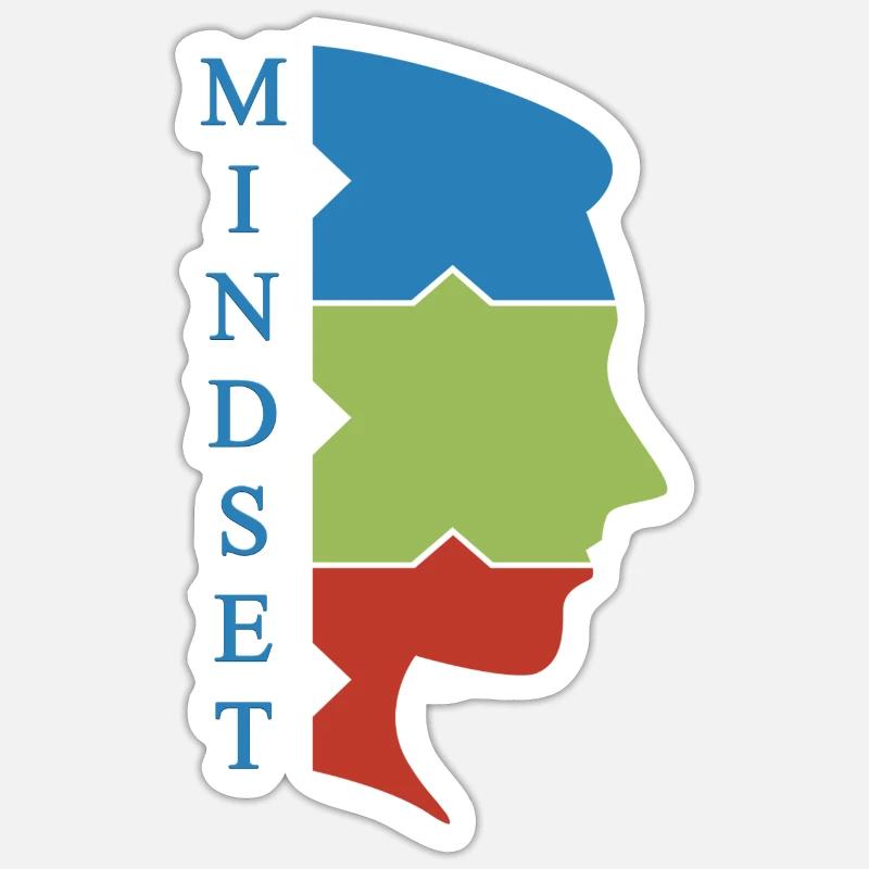 Mindset visage - Sticker taille S (10 x 10 cm) - blanc mat