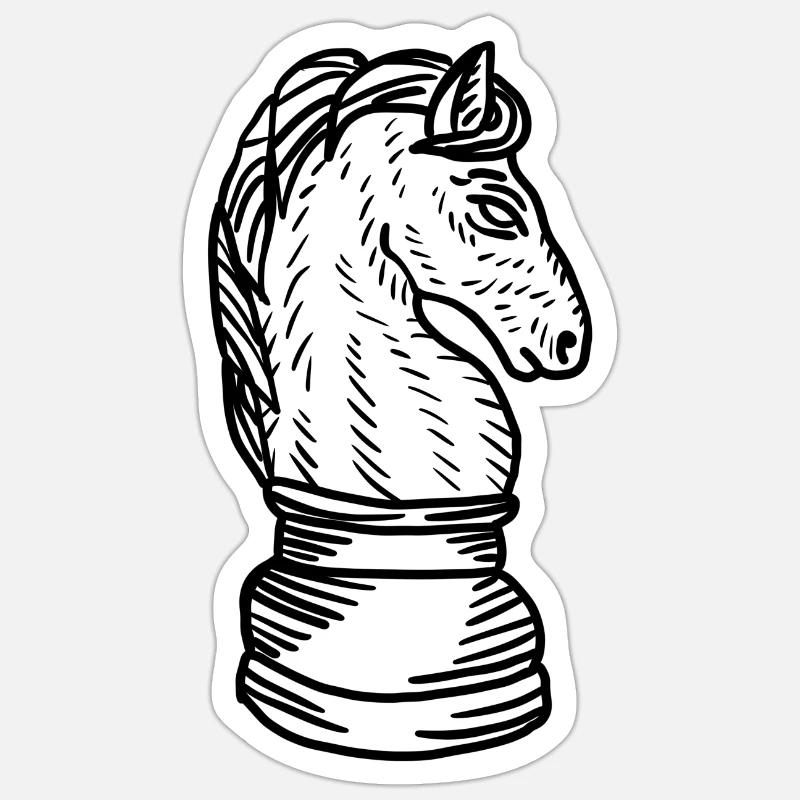 Cheval - Sticker taille S (10 x 10 cm) - blanc mat
