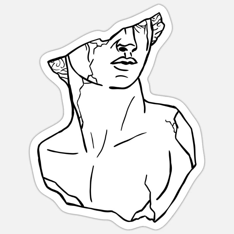 Statue - Sticker size S (10 x 10 cm) - white matte