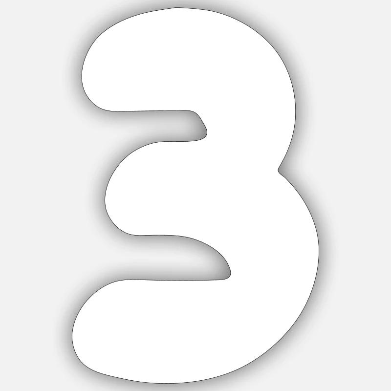 Meilleure vente Numéro 3 - Sticker taille S (10 x 10 cm) - blanc mat