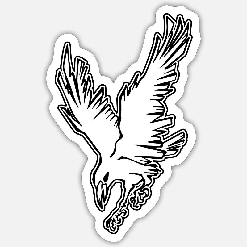 Crow - Sticker taille S (10 x 10 cm) - blanc mat