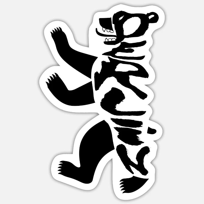 Ours de Berlin 1 - Sticker taille S (10 x 10 cm) - blanc mat