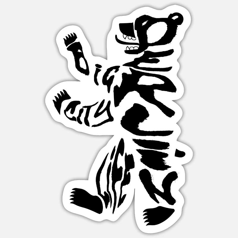 Ours de Berlin 2 - Sticker taille S (10 x 10 cm) - blanc mat