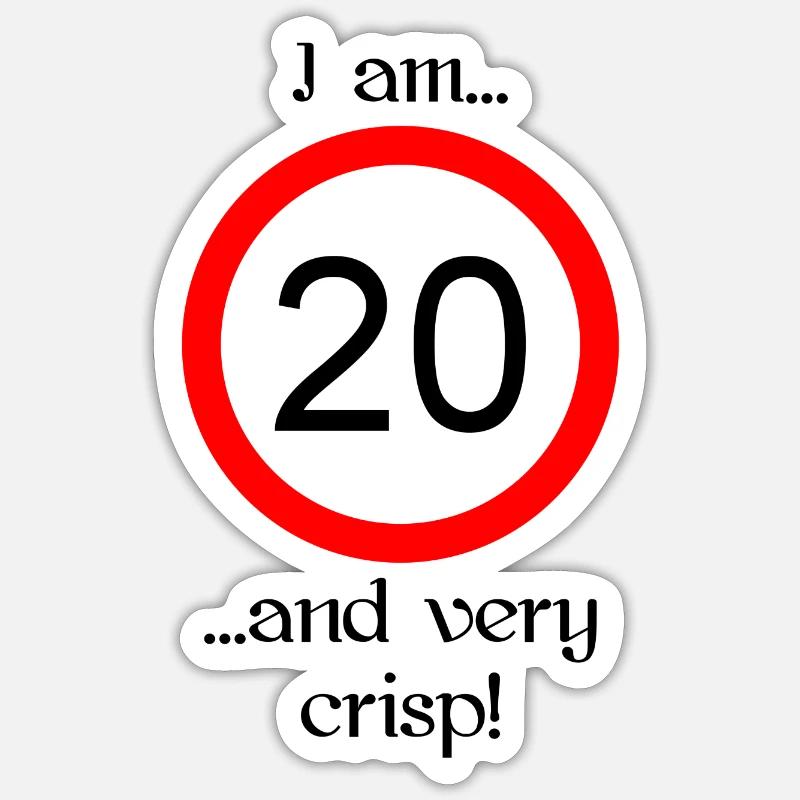 20 years very crisp script black Sticker size S (10 x 10 cm)