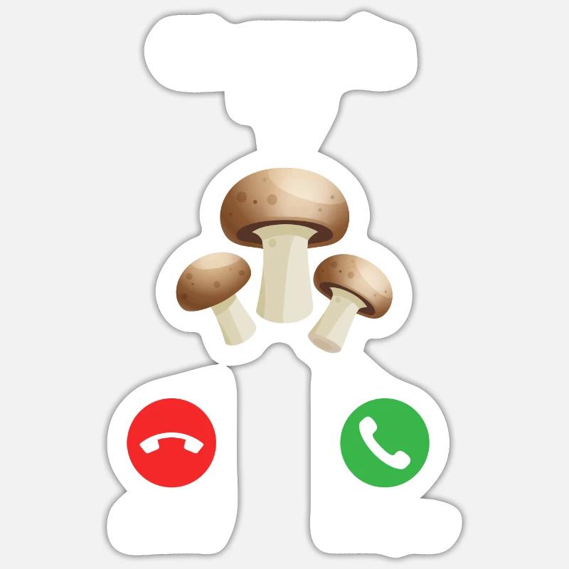 appel des champignons - Sticker taille S (10 x 10 cm) - blanc mat