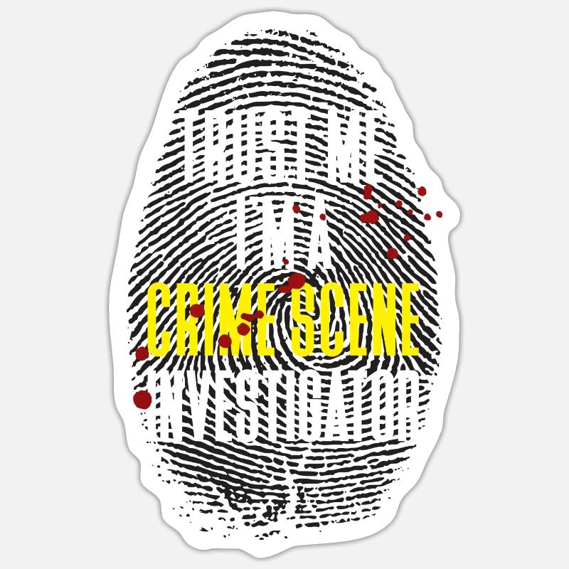 Securing traces - Kripo Polizei Kriminaltechnik - Sticker size S (10 x 10 cm) - white matte