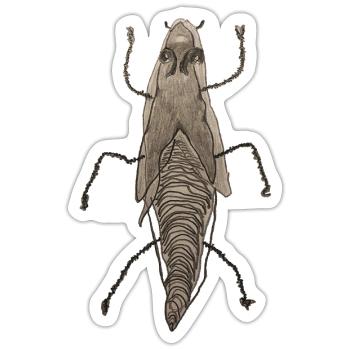 Insekt III - Sticker Größe S (10 x 10 cm) - Mattweiß - Vorne