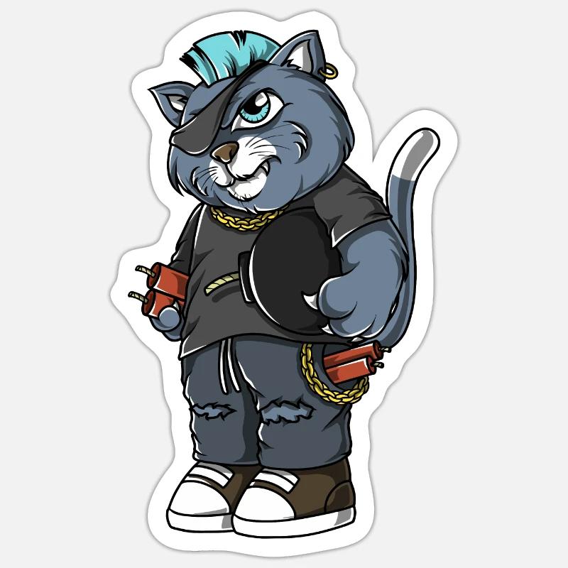 Thomas, Cat - Sticker size S (10 x 10 cm) - white matte