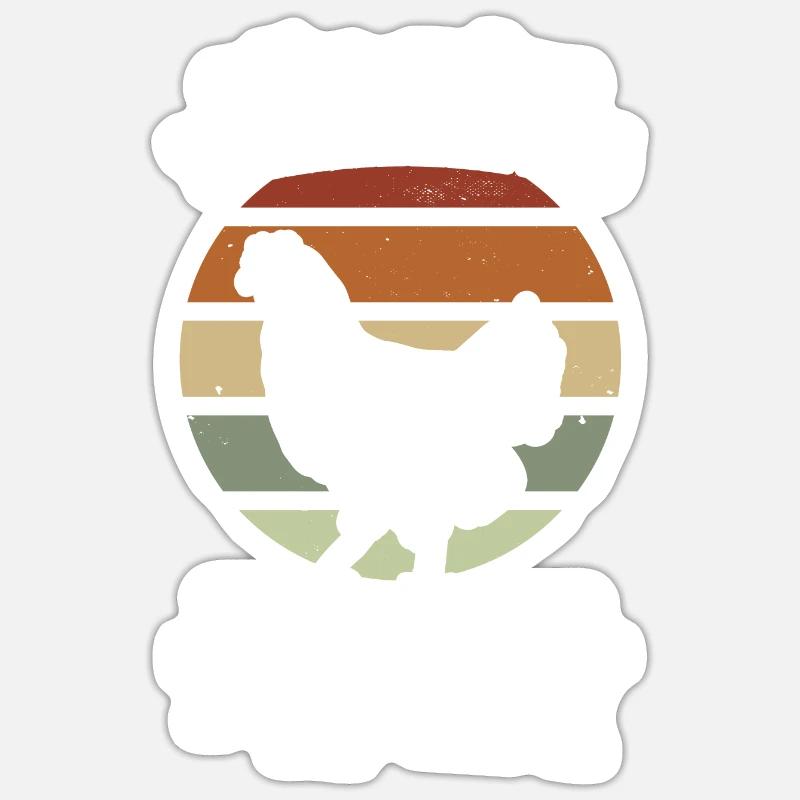 Huhn - Sticker Größe S (10 x 10 cm) - Mattweiß