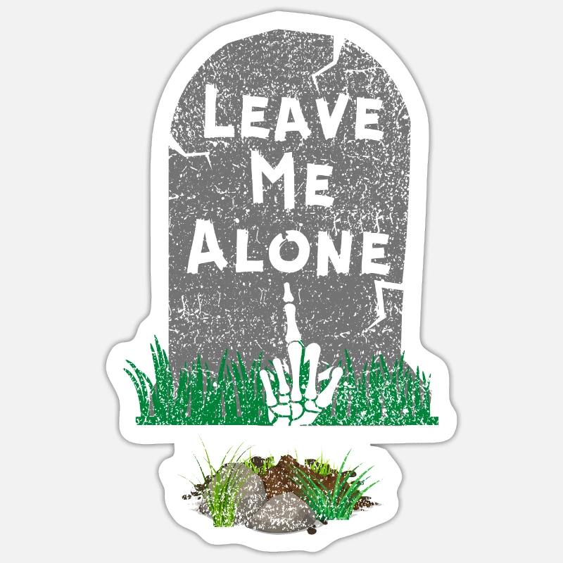 Leave Me Alone, Antisocial Skeleton - Sticker size S (10 x 10 cm) - white matte
