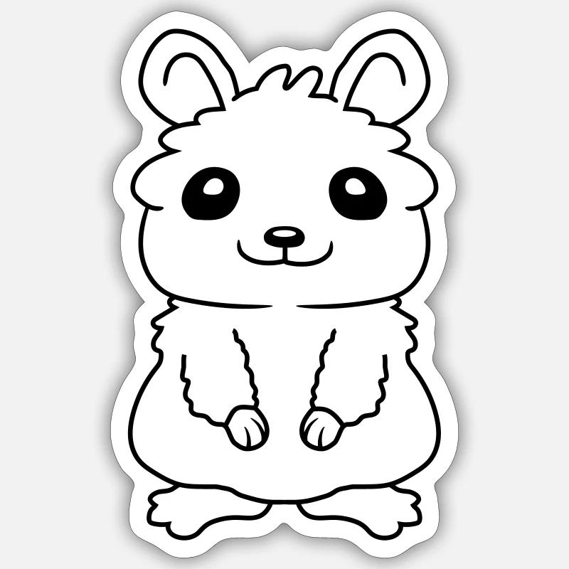 Cher petit hamster mignon Sticker taille S (10 x 10 cm)