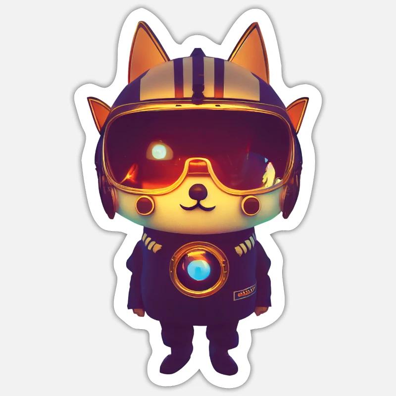 Chien de l’espace Sticker taille S (10 x 10 cm)