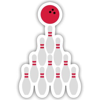 Bowling Kegeln Ball Design - Sticker Größe S (10 x 10 cm) - Mattweiß - Vorne