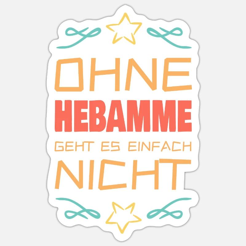 Hebamme - Sticker Größe S (10 x 10 cm) - Mattweiß