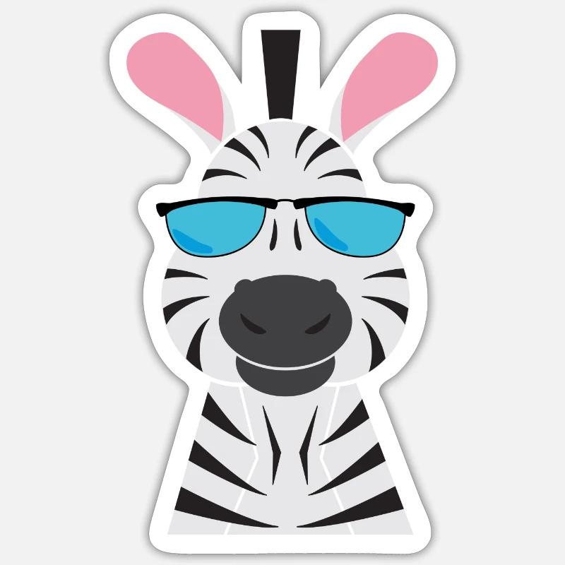 Zebra - Sticker size S (10 x 10 cm) - white matte