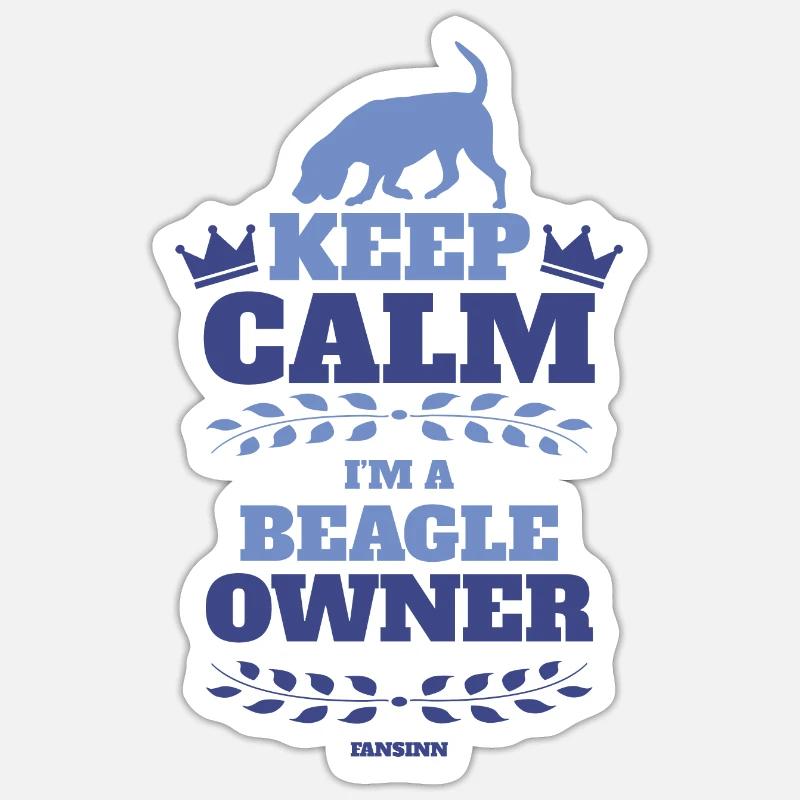 keep calm Beagle - Sticker Größe S (10 x 10 cm) - Mattweiß