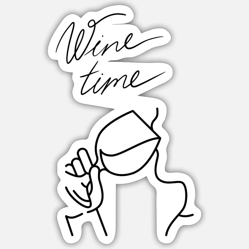Wine time its'wine time Sticker size S (10 x 10 cm)