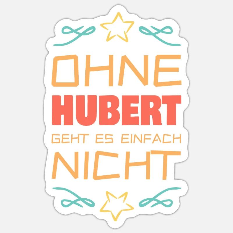 Hubert - Sticker Größe S (10 x 10 cm) - Mattweiß