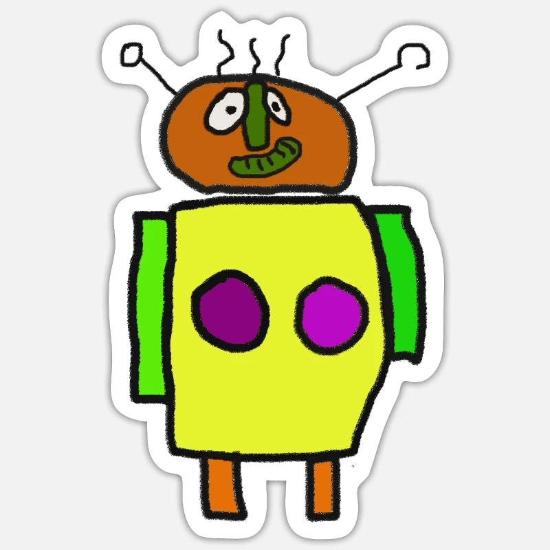 MIBOT - Sticker taille S (10 x 10 cm) - blanc mat
