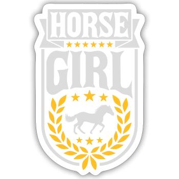 Citation de fille de cheval disant - Sticker taille S (10 x 10 cm) - blanc mat - Devant