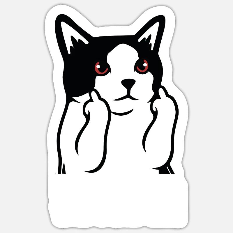 Ich mach was ich will Katze - Sticker Größe S (10 x 10 cm) - Mattweiß