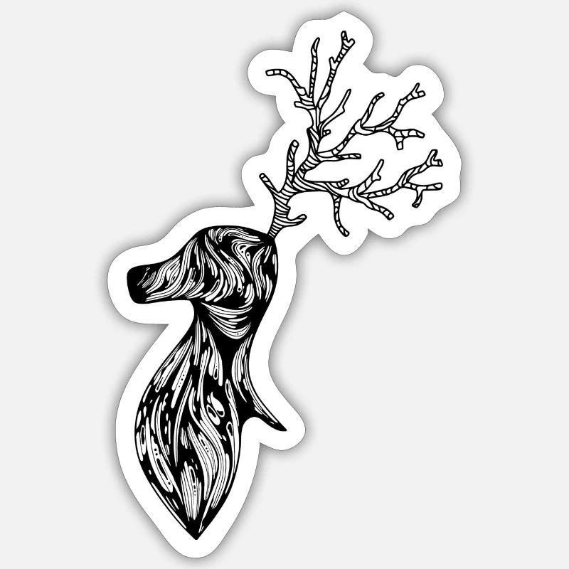 Deer - Sticker size S (10 x 10 cm) - white matte