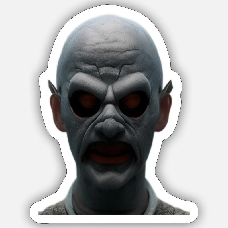 Bade zombie 🧟♂️ face character - Sticker taille S (10 x 10 cm) - blanc mat