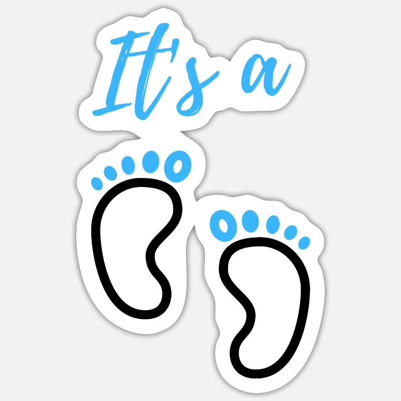 Annonce de bébé - Garçon - Grossesse - Sticker taille S (10 x 10 cm) - blanc mat