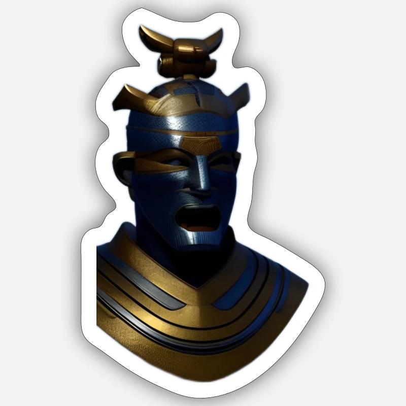 The samouraïs memory - Sticker taille S (10 x 10 cm) - blanc mat