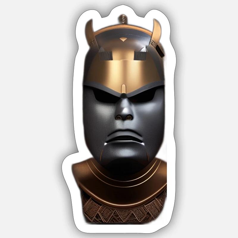 Samouraï grand master - Sticker taille S (10 x 10 cm) - blanc mat